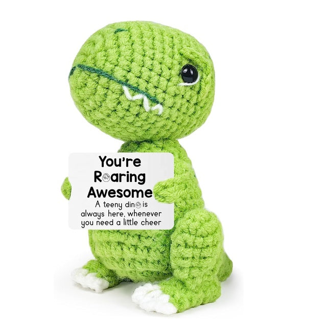Lil' Cheers Dino - Handmade Crochet Positivity Buddy